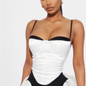 Fashion Nova Black and White Bodysuit